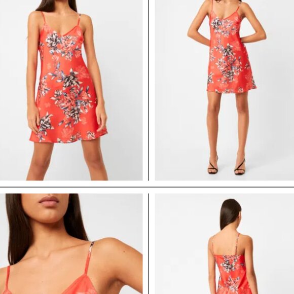 grey animal printed  Cami Satin Slip Dress - Picture 1 of 2